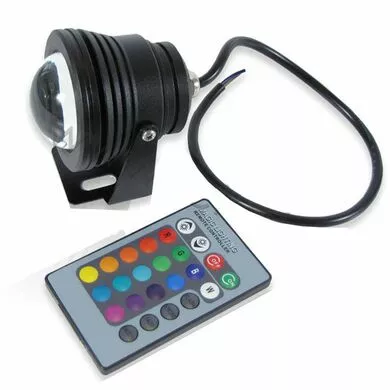 Светодиодный прожектор RPR-12V-10W-RGB черный с линзой